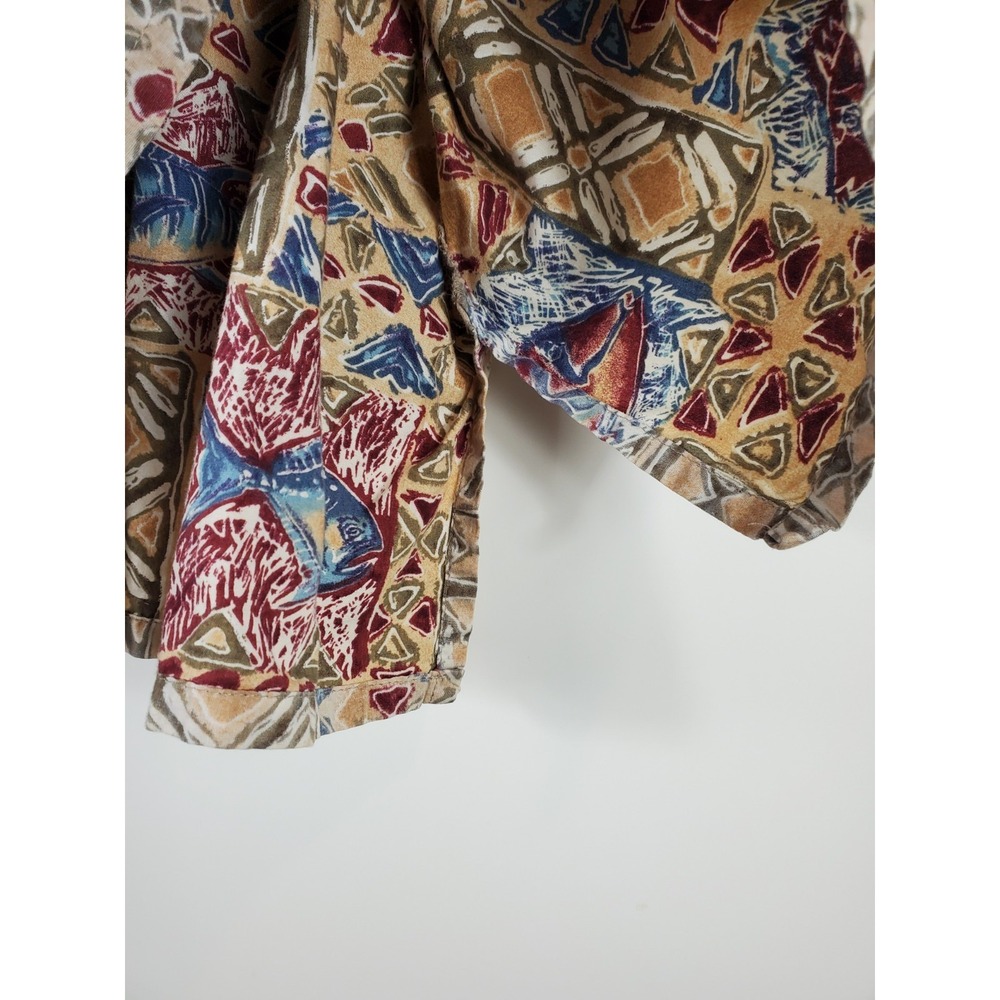 Go Barefoot Men's 2XL Hawaiian Shirt Fish Print Made in USA 100% Cotton Aloha - Picture 8 of 8